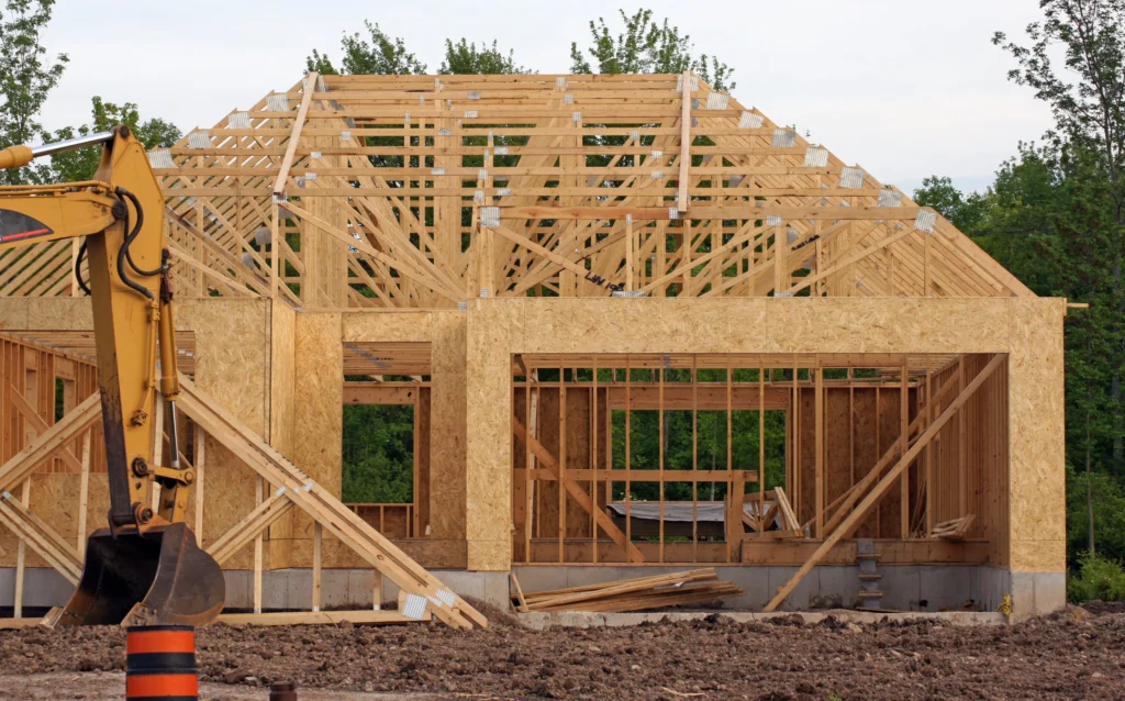 Timber frame construction in Essex showcasing a modern, energy-efficient home built with sustainable timber systems